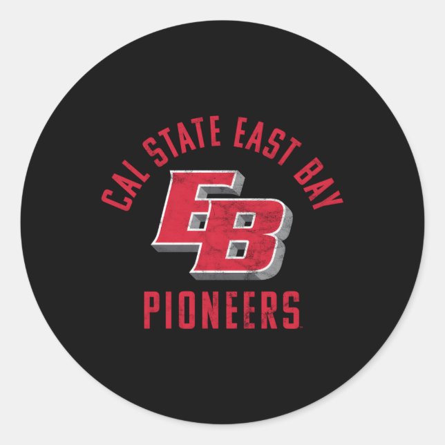 Sticker Rond Cal State East Bay Pioneb Pioneb Grande (Devant)