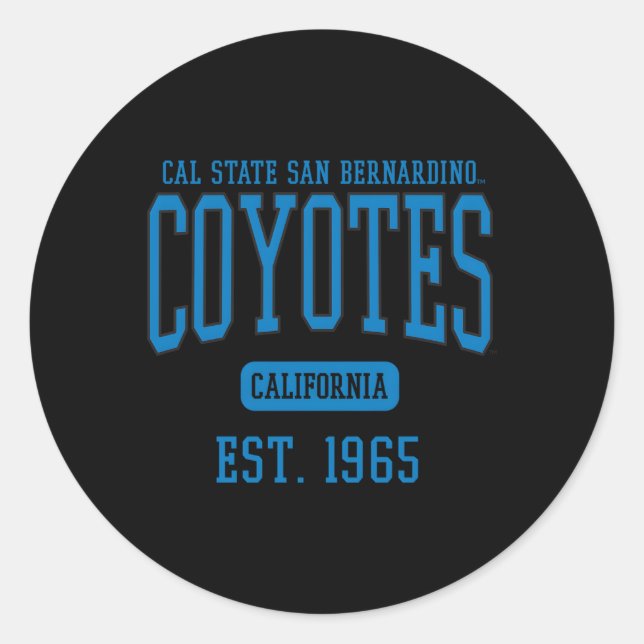 Sticker Rond Cal State San Bernardino Csusb Coyotes Est Date (Devant)