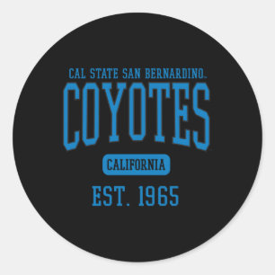 Sticker Rond Cal State San Bernardino Csusb Coyotes Est Date