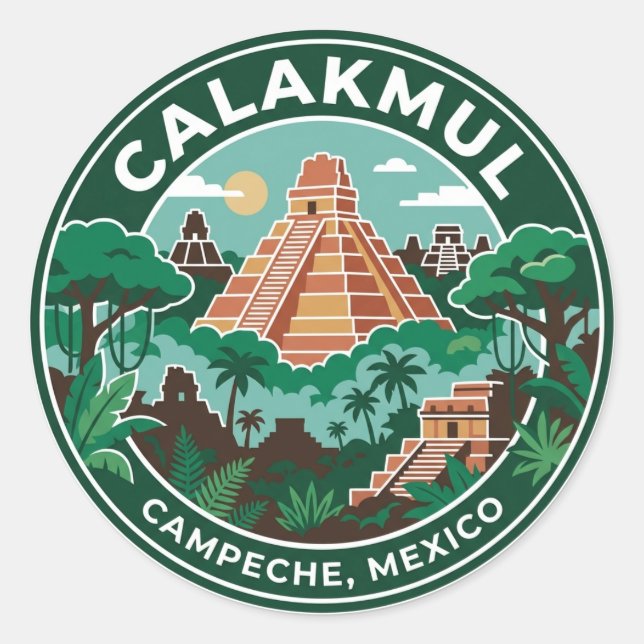 Sticker Rond Calakmul Mexique (Devant)