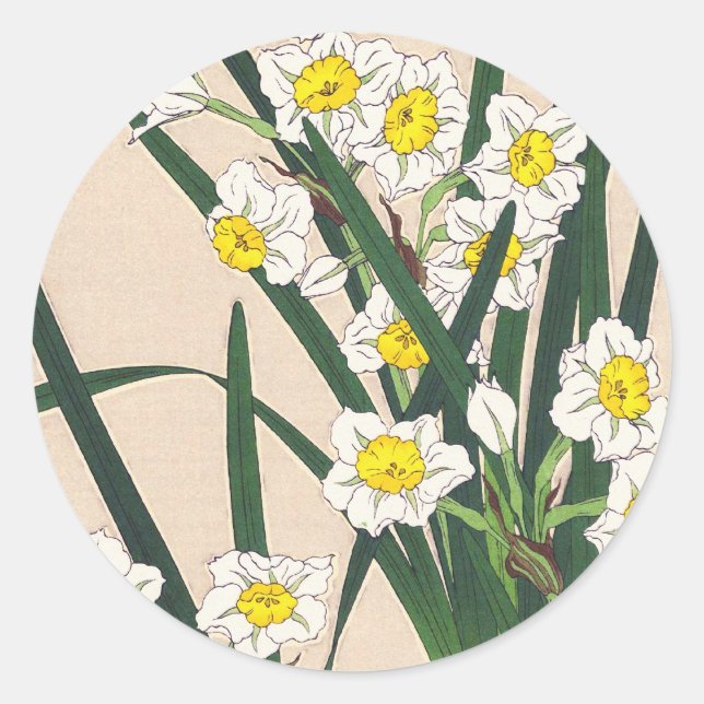 Sticker Rond Calandre florale du Japon Kawarazaki Shodo japan (Devant)