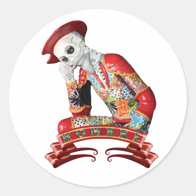 Sticker Rond Calavera Hombre (Devant)