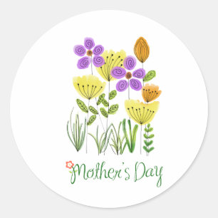 Sticker Rond Calcomanía de felicitacion del dia de la madre