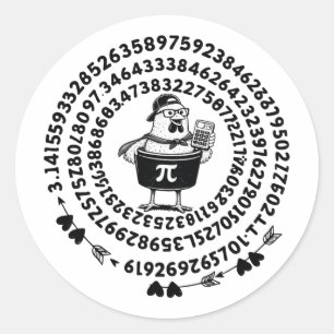 Sticker Rond Calculateur de capacité de pot de poulet Prof de m