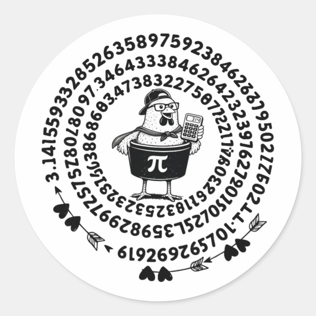 Sticker Rond Calculateur de capacité de pot de poulet Prof de m (Devant)