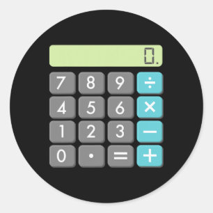 Sticker Rond Calculatrice Costume Halloween Math Geek Cool effr