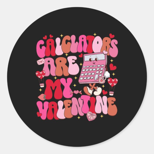 Sticker Rond Calculatrices Drôles Sont Mon Prof De Maths Saint  (Devant)