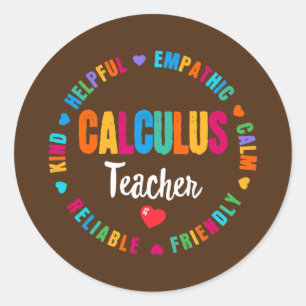 Sticker Rond Calculus Teacher Math Teacher Algebra Squad