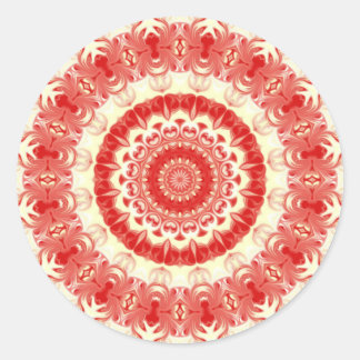 Sticker Rond Caléidoscope de fraises et de crème