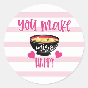 Sticker Rond calembour de la saint-valentin qui rend miso heure