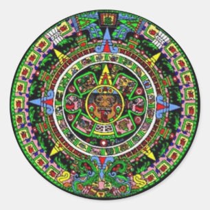 Sticker Rond Calendrier Aztec