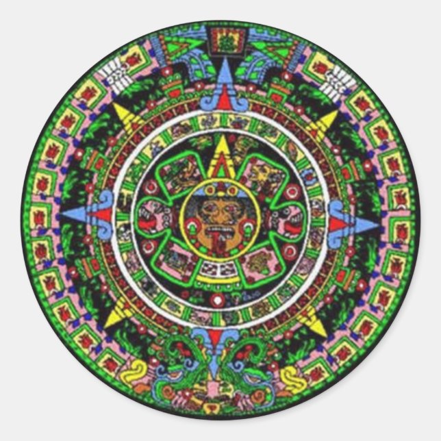 Sticker Rond Calendrier Aztec (Devant)