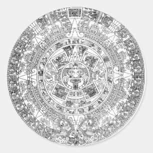 Sticker Rond calendrier aztèque