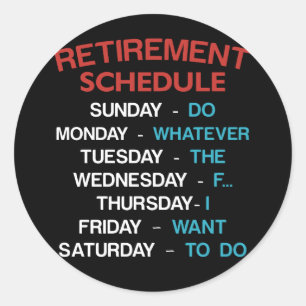 Sticker Rond Calendrier de la retraite Bureau Humor Coworker