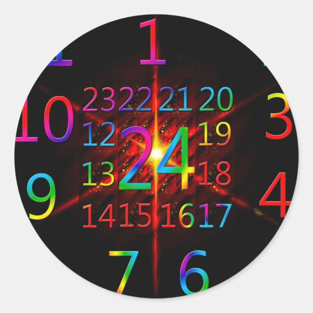 Sticker Rond Calendrier de l'arrivée (Devant)