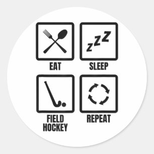 Sticker Rond Calendrier de travail de hockey sur gazon 