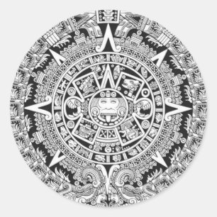 Sticker Rond Calendrier maya 12.21.2012 Aztec