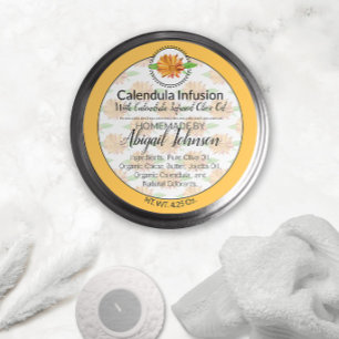 Sticker Rond Calendula Fleur sauvage Artisanat artisanal Étique