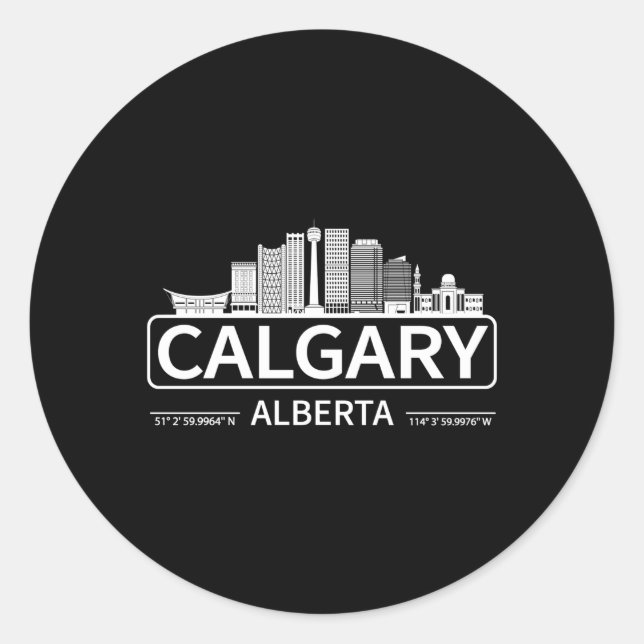 Sticker Rond Calgary Alberta Voyage Cityscape À Calgary (Devant)