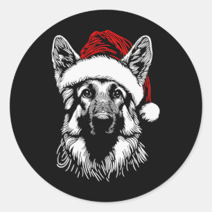 Sticker Rond Calicot de Noël Chapeau de Père Noël Berger Allema
