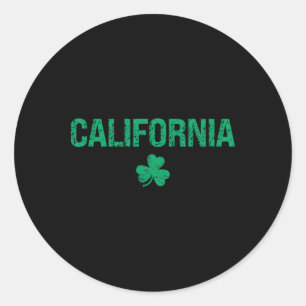Sticker Rond California Irish Shamrock St Patrick's Day 