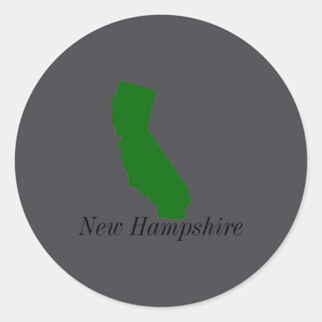 Sticker Rond California New Hampshire  (Devant)