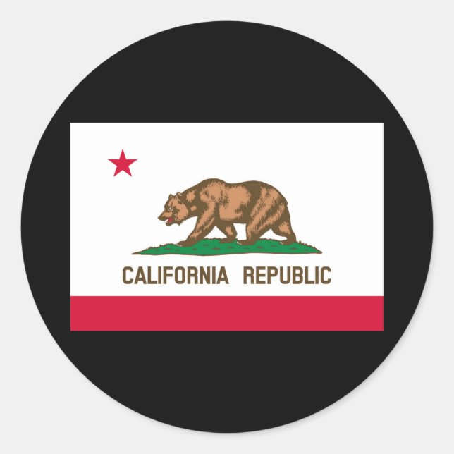 Sticker Rond California State Flag Design (Devant)