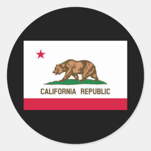 Sticker Rond California State Flag Design