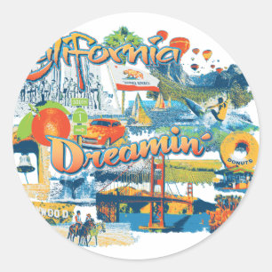 Sticker Rond Californie