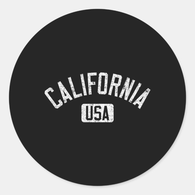 Sticker Rond Californie États-Unis Arrière Texte Perdu Blanc Im (Devant)
