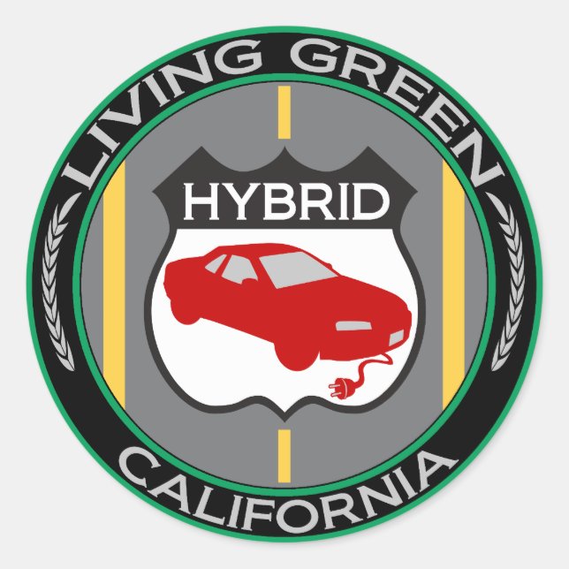 Sticker Rond Californie hybride (Devant)