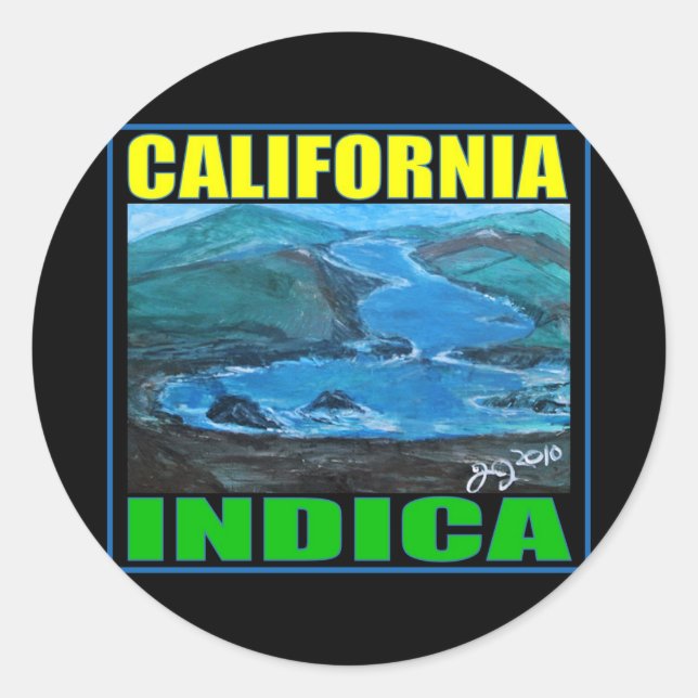 STICKER ROND CALIFORNIE INDIQUE (Devant)