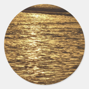 Sticker Rond Californie Sunset Waves Ocean Seascape