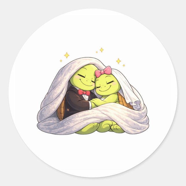 Sticker Rond Câlins de Nuit de Noces (Devant)