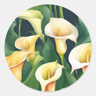 Sticker Rond Calla Lily Elegant