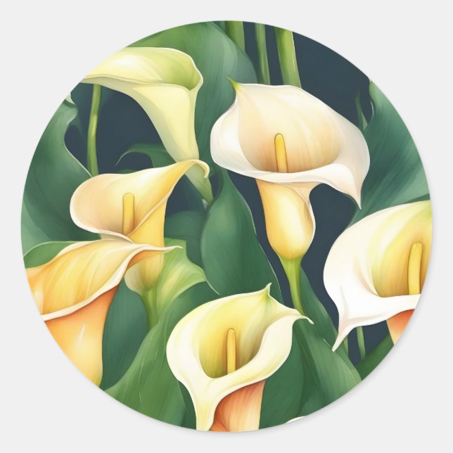 Sticker Rond Calla Lily Elegant (Devant)