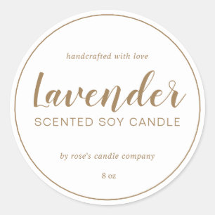 Sticker Rond Calligraphie Chic Or Chandelle Soy Maison