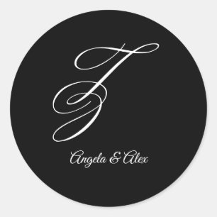 Sticker Rond Calligraphie de mariage Lettre fantaisie Z Monogra