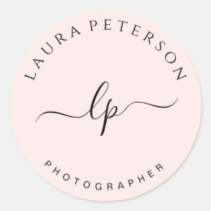 Sticker Rond Calligraphie écrite à la main simple et élégante