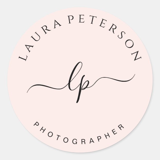 Sticker Rond Calligraphie écrite à la main simple et élégante (Devant)