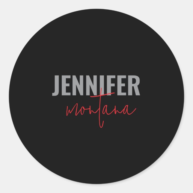 Sticker Rond Calligraphie Elegant Plain Ajouter son propre nom (Devant)