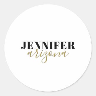 Sticker Rond Calligraphie Elegant Plain Ajouter son propre nom
