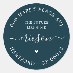 Sticker Rond Calligraphie Le futur Mariage Adresse de retour