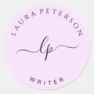 Sticker Rond Calligraphie manuscrite simple et élégante