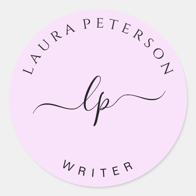 Sticker Rond Calligraphie manuscrite simple et élégante (Devant)