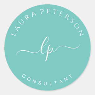 Sticker Rond Calligraphie manuscrite simple et élégante