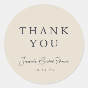 Sticker Rond Calligraphie minimale Fête des mariées ivoire Merc