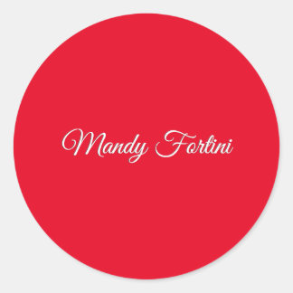 Sticker Rond Calligraphie minimaliste élégante de la plaine rou