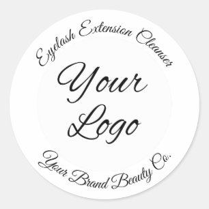 Sticker Rond Calligraphie Moderne Ajouter Votre Logo Lash Clean