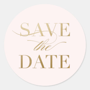 Sticker Rond Calligraphie or classique Mariage Enregistrer la d